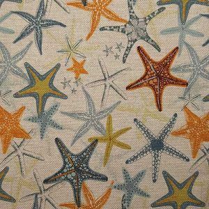 Tela Popelín Aspecto Lino Estrellitas de Mar
