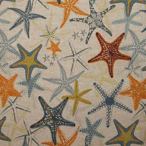 Tela Popelín Aspecto Lino Estrellitas de Mar