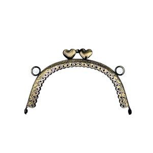 Boquilla monedero-corazones 12x7,5Cm en oro viejo