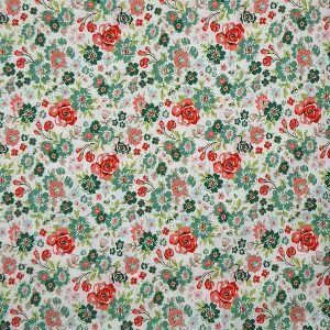 Tela flores multicolor