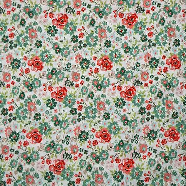 Tela flores multicolor