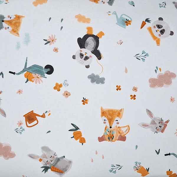 Tela-animales-bosque-jardín