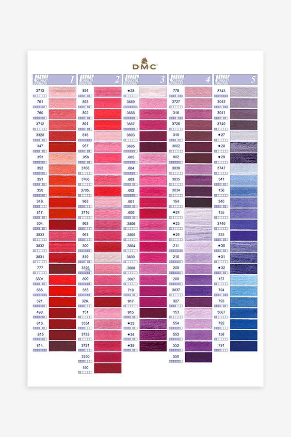Carta de colores mouline dmc 1
