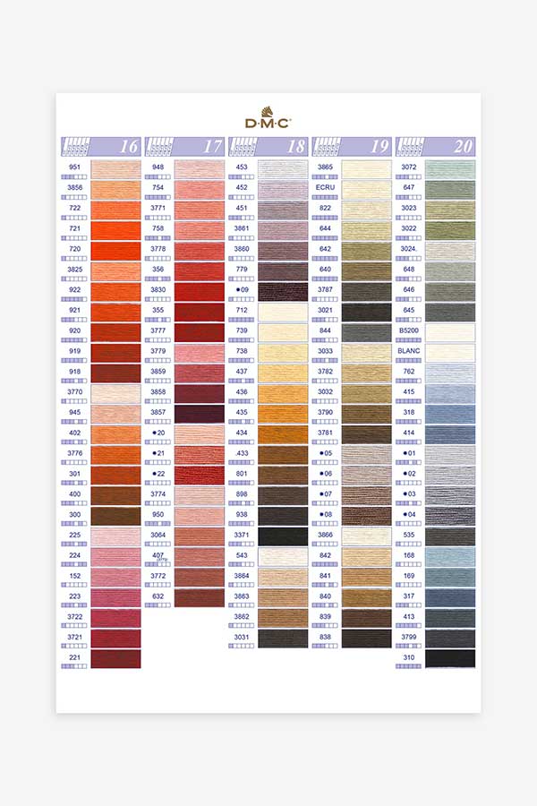 Carta de colores mouline dmc 4