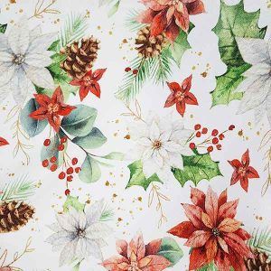 tela floral navideña