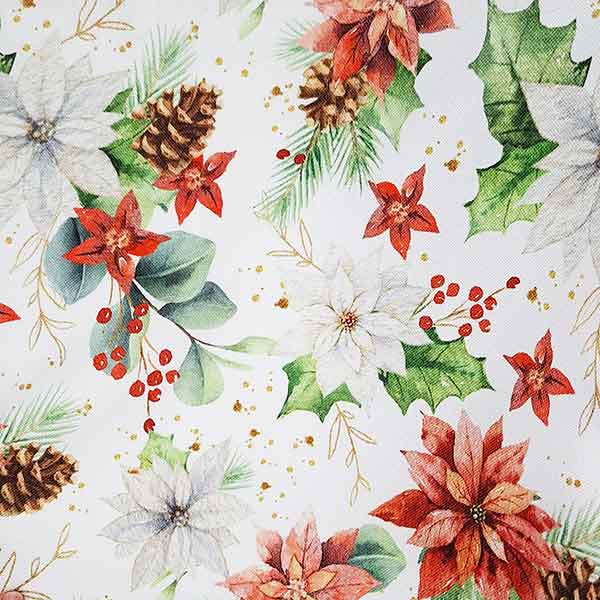 tela floral navideña