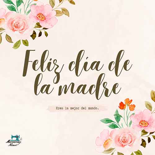 Tarjeta Cuadrada Día De la Madre Acuarela Beige Rosa
