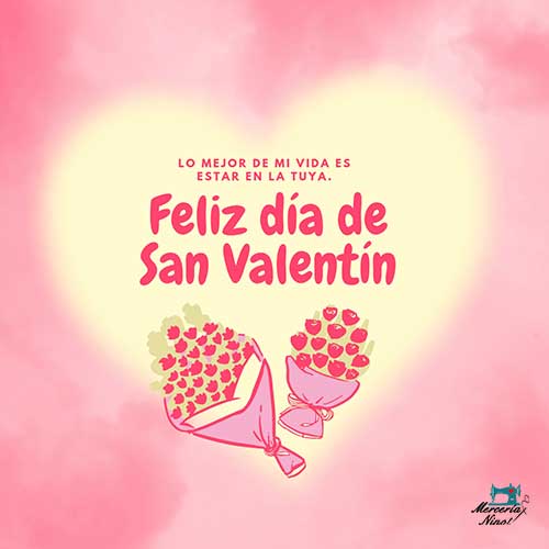 Tarjeta feliz dia de san valentin fucsia