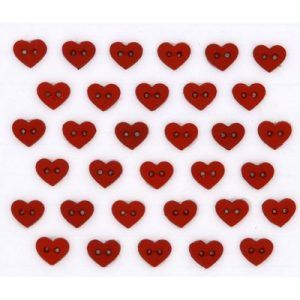 Botones decorativos-Micro Mini-Corazones-Rojos