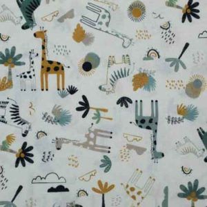Tela-Jirafas-Palmeras