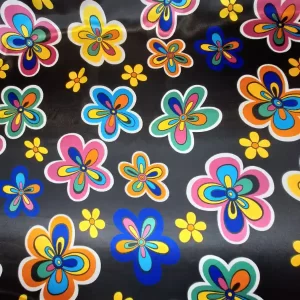 Tela-Raso-Carnaval-Negro-Flores-Colores