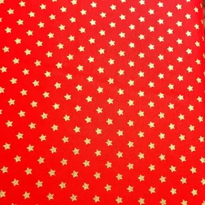 Tela Navidad Roja Estrellas
