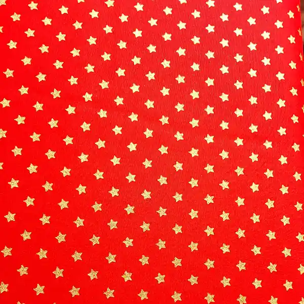Tela Navidad Roja Estrellas