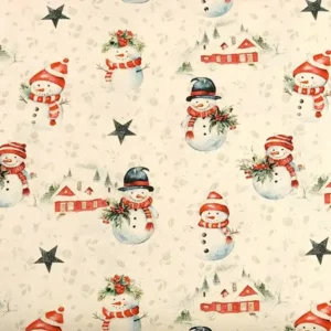 Tela-Navidad-Muñecos-de-Nieve