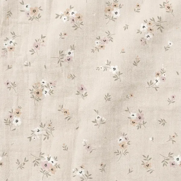 Muselina Beige flores