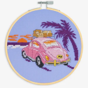 Kit de punto de cruz Escarabajo rosa - 1