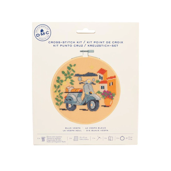 Kit de punto de cruz – La Vespa Azul - 2