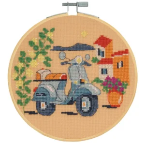 Kit de punto de cruz – La Vespa Azul