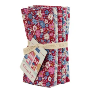 00276 Fat Quarter Bundle - 5 fabrics - 21x19 in Burgundy