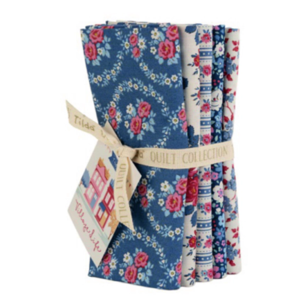 300277 Fat Quarter Bundle - 5 fabrics - 21x19 in Blue